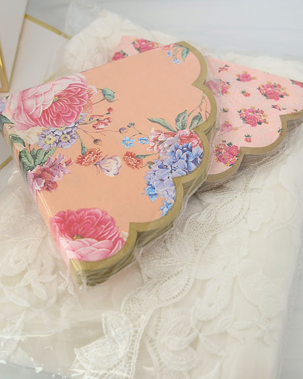 Peach Floarl Napkins - Countryside Cakery Thunderbay