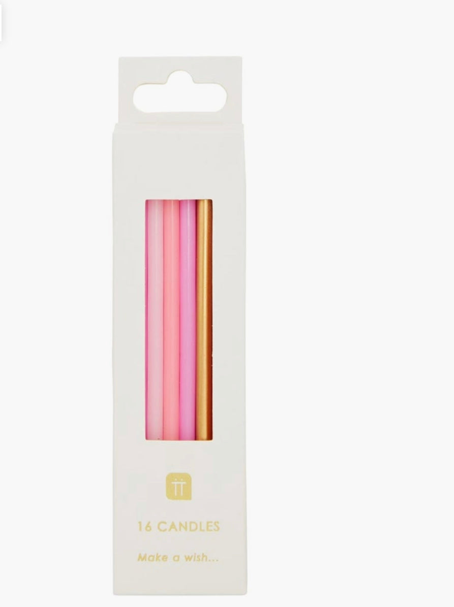 Rose Pink and Gold Birthday Candles | Countryside Cakery Thunderbay