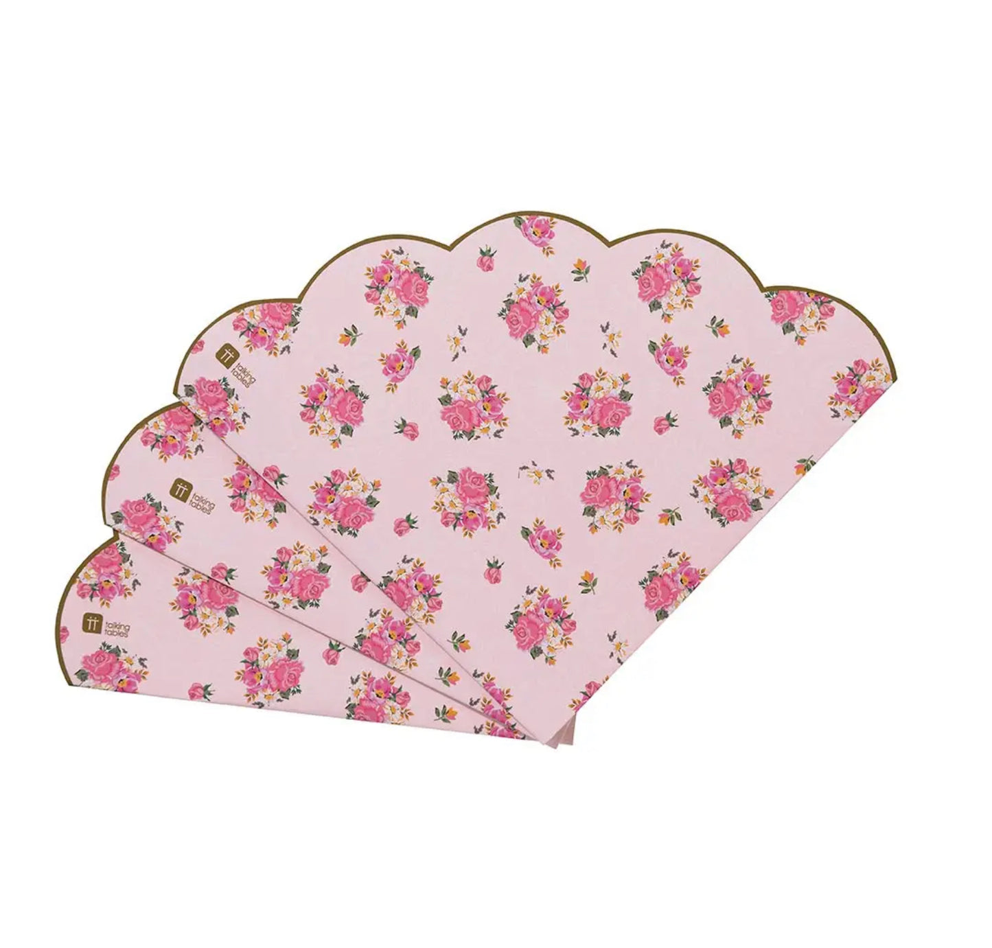 Truly Scrumptious Pink Floral Scalloped Napkins | Countryside Cakery